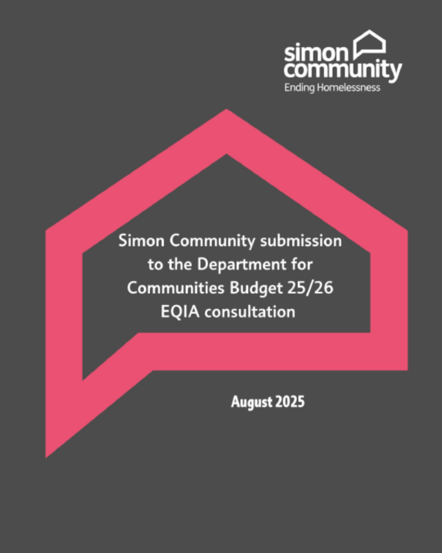 Simon Community response to Department of Communities 25 26 EQIA consultation