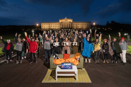 Hundreds of people join Simon Communitys One BIG Sleep Out at Stormont Photo Credit Bradley Quinn